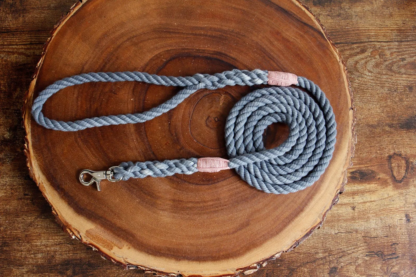 Cat Leash Seaside Blue Natural Cotton Rope